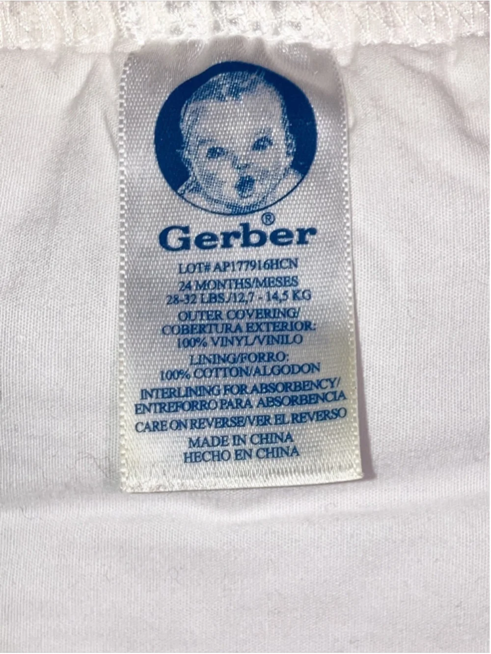 Vintage Pink Baby Gerber Plastic Diaper Cover Rubber Pants Vinyl Lined Padded 2T
